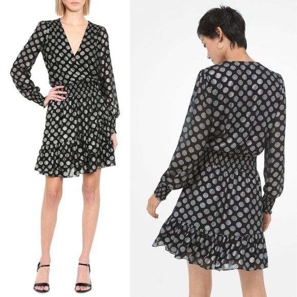 Michael Michael Kors Ruffle Wrap Mini Dress Plus Size - Picture 3 of 6